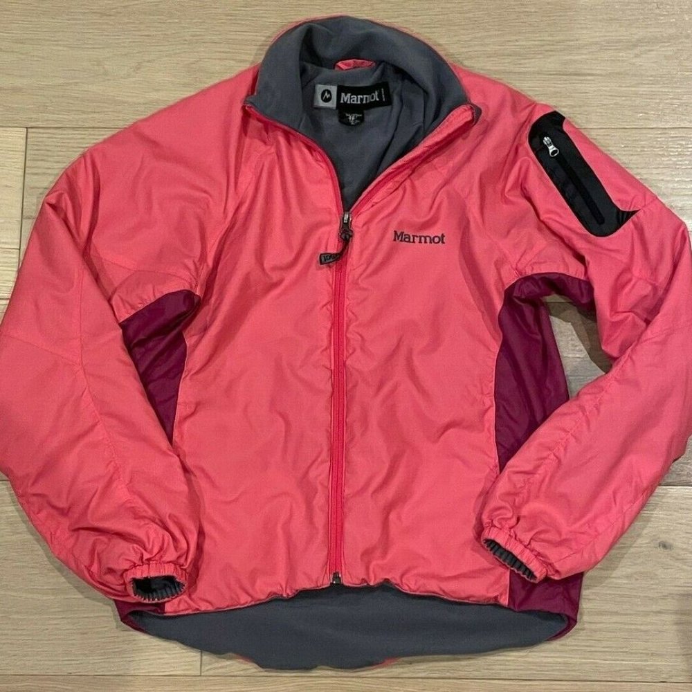 Marmot Women's Pink Purple Zip-Up Fleece Light Windbreaker Jacket Small